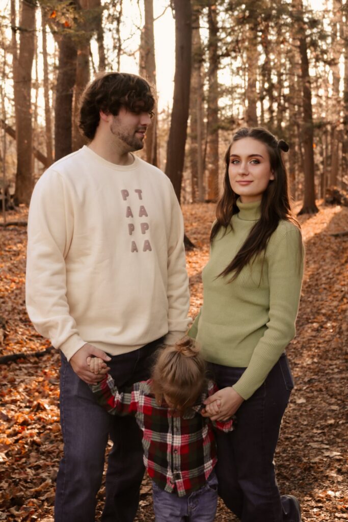 About Alyssa (right) your cleaner and owner of Haenels homes with her husband (left) and child (center)